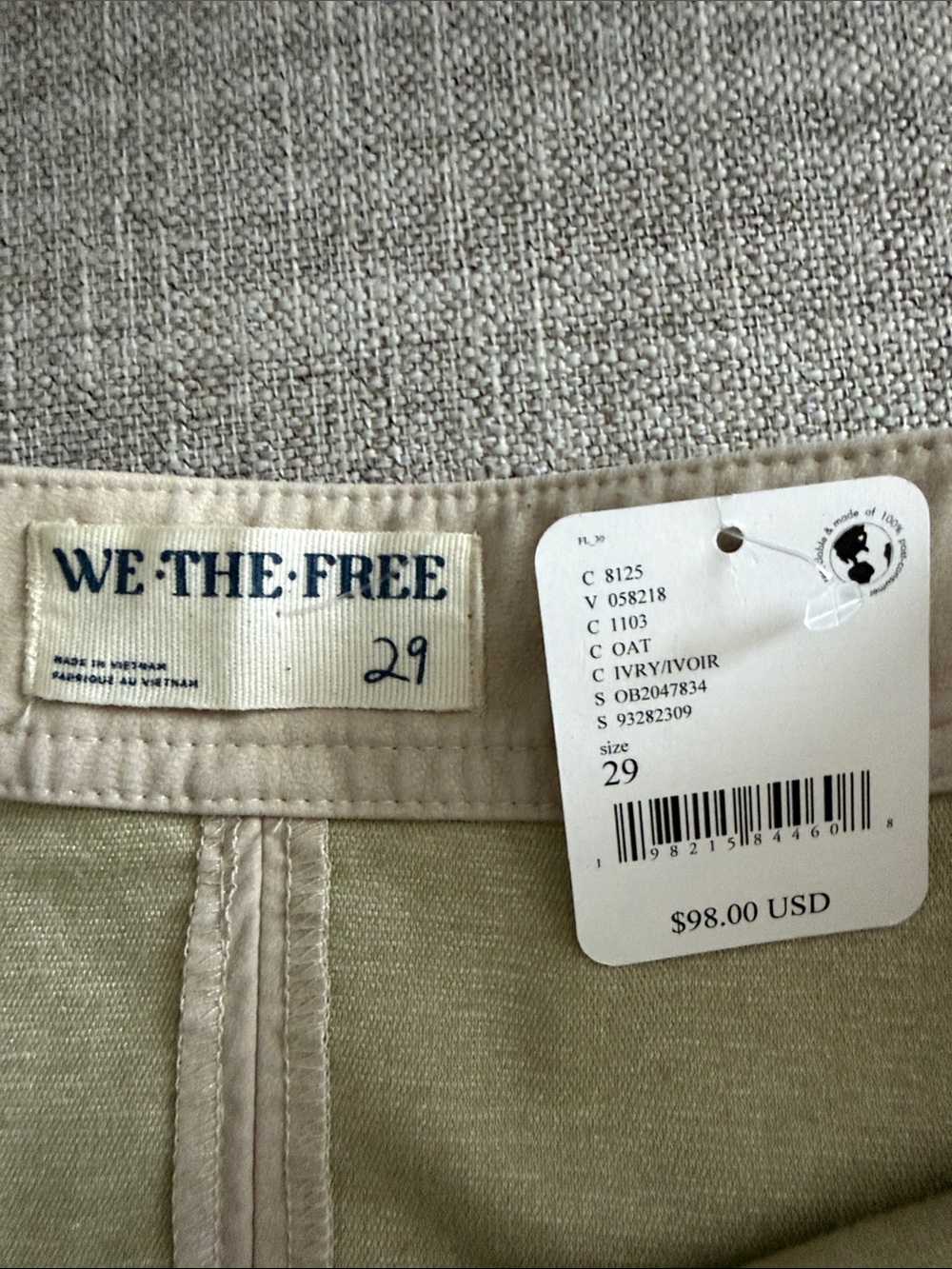 We The Free High Waist Belted Shorts in Light Beige - Picture 6 of 7